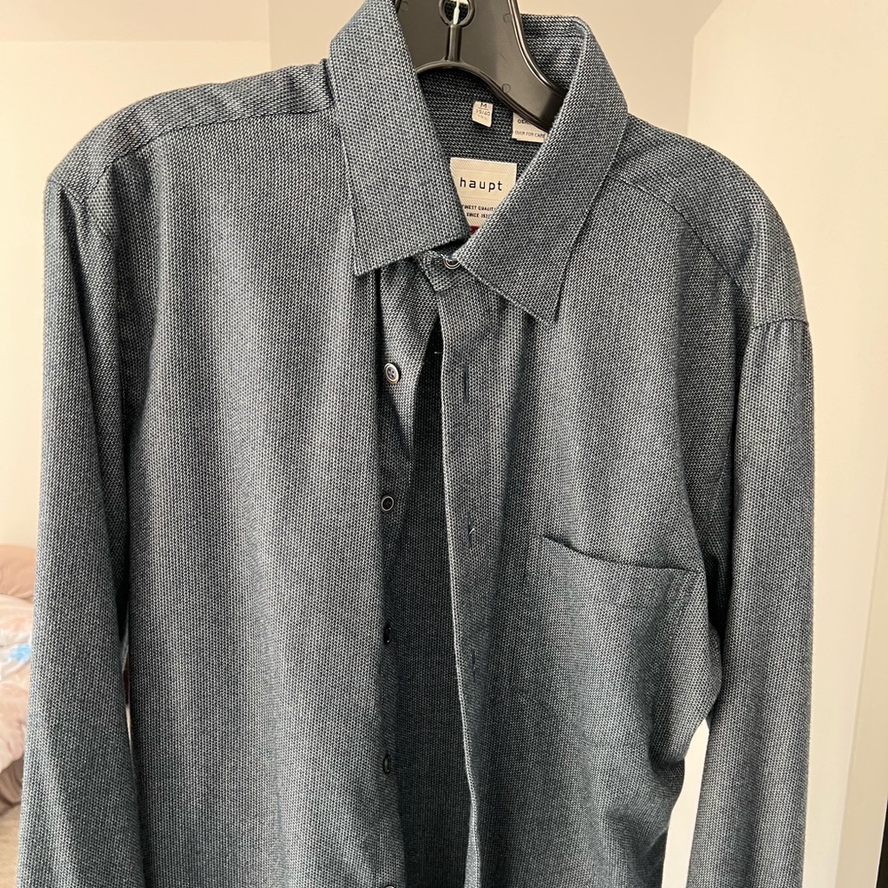 Haupt (Mens Medium) Slate Blue Flannel Button Down